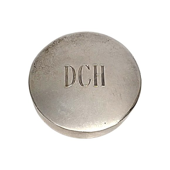 Black Starr Gorham Sterling Silver Tape Measure Holder with Monogram #11486 - Picture 1 of 9